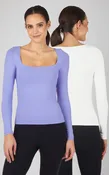 2 Pack Contour Ocean Square Neck Top