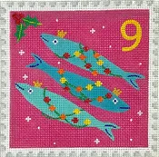 #9 Three Fishes Advent Stamp