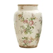 12.5 Inch Tuscan Ceramic Floral Print Vase