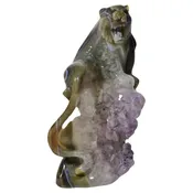 Agate Lion on Amethyst Rock