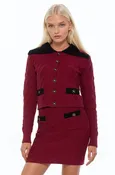 Alina Fully Knit Cardigan with Contrast Collar