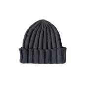 Merino Blend Chunky Rib Pixie Knit Beanie - Charcoal