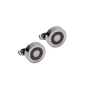 Boxed Round Cufflinks - Gunmetal/Silver