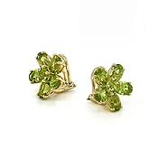 Small Peridot Flower Earrings