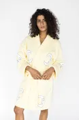 Moon Applique Short Terry Loop Bathrobe