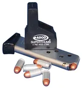 ADCO ST6 Super Thumb ST6 Mag Loader Single Stack Style made of Polymer with Black Finish for 380 ACP Pistols