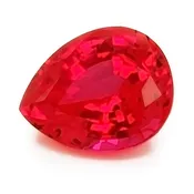 10x7mm Chatham Lab-Grown Pear Shaped Orange Padparadscha Sapphire, Weighs 2.30 – 2.87 Ct.