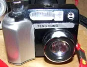 Miniature Camera Black & Silver w/Strap 2″