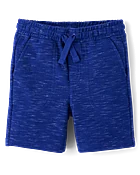 Boys French Terry Pull On Shorts - Little Essentials - Aqua