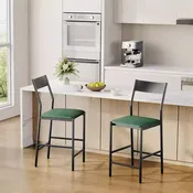 Counter Height Bar Stools with Upholstered Surface for Dining Room, Home Bar