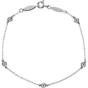 14k White Gold Lab Diamond Bezel Bracelet