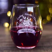 Bouquet Stemless Wine Glass