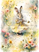 A4 Easter Dress Bunny Rice Paper - DC616