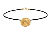 18K Gold Medallion Necklace on India Rope