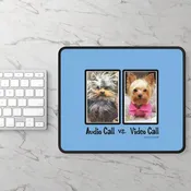 Audio Call vs. Video Call - Funny Before-and-After Dog Design - Gaming Mouse Pad