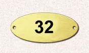 Numbered Tags (100pcs) - Gold Background - Oval - 1" x 2.25"