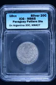 Paraguay Silver Restrike Pattern 20 Centavos S790