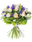 White Rose &amp;amp; Iris Sympathy Bouquet