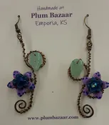 Earrings, FREE SHIPPING, Hand made, Hand painted, 2 12"