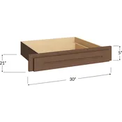 Blackwood Bourbon Shaker Desk Knee Drawer – 30W x 5H x 21D (Trimmable to 27W)