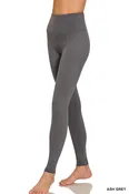 Ash Grey Brushed Microfiber Zenana Leggings 9/9/26 1408