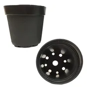 Round Plastic Pots - Black