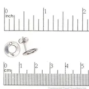 10mm Flat Wide Ring Post Earwire w/ Earnut - Made of 316 Stainless Steel - Sold by the Piece - EW18SS
