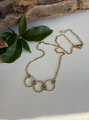 3 Circle Link Gold Necklace
