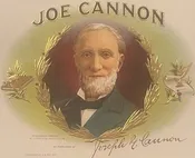 Antique Joe Cannon Cigar Box Inner Label Chromolithograph NOS W J Neff Co Political Speaker 1903-1915 🚬