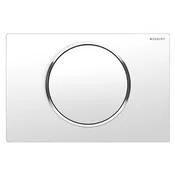 Actuator Plate Sigma10 Single Flush White/Polished Chrome Built in Stop-and-Go Flush Plastic for Sigma Concealed Tanks 2x6 and 2x4 Installations