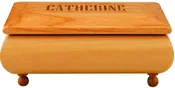 Personalized Red Alder Gift Box with laser engraved name.