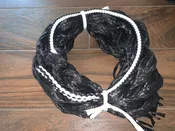 Adult Black Poly Saddle Bronc Rein Black & White 6ft
