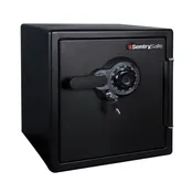 Large Steel Water and Fire Safe with Combination Dial and Key, 17.8 in x 16.3 in x 19.3 in
