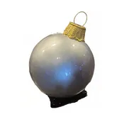 24" Fiberglass Ornament - Silver with Gold Cap