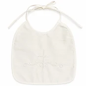 100% Raw Silk Bib with Embroidered Cross
