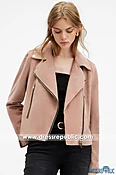 AllSaints Beale Raw Edge Suede Biker Jacket - DRL2327