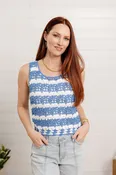 *FINAL SALE* Striped Crochet Sleeveless Top