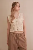 Delicate Crochet Knit Sleeveless Top