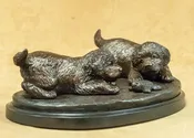 Newfoundland - Puppies Playing with toy turtle