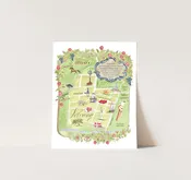 Solvang Watercolor Map - Giclée Print