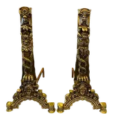 Antique Brass Andirons