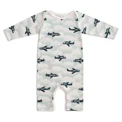 For the Love of Winter Water Factory - Long-Sleeve Romper - Airplanes Blue