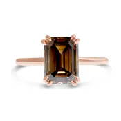 Alaia Emerald Cut Natural Champagne Diamond Engagement Ring (2.00ct)