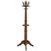 American Victorian Carved & Turned Revolving Oak Hat Rack