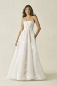 Beaded Floral A‑Line Wedding Dress