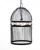 Bird Cage Hanging Lamp/Chandelier w/ Socket set- 24 Inches High X 12 Inches in Diameter