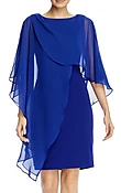 Chiffon Cape Cocktail Dress