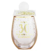 30 Birthday Wine Glass & Candle Set