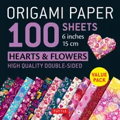 100 Sheets Hearts and Flowers Origami Paper