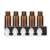 10 ml Amber Glass Roller Bottles (Pack of 5)